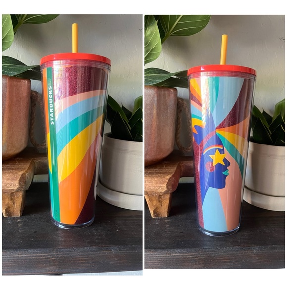 Starbucks 2020 Pride Glitter Siren Rainbow Target Exclusive Cold Cup Tumbler NEW - Picture 1 of 6